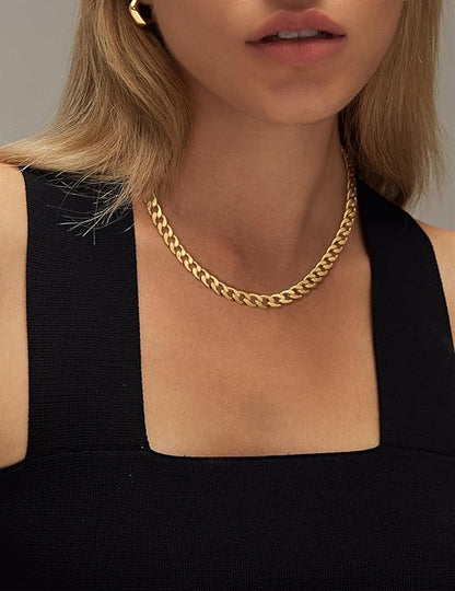 Collar de eslabones cubanos gruesos | Dorado