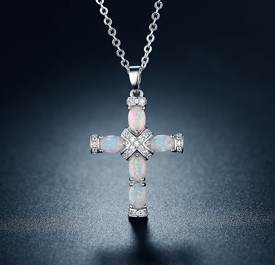 Lumen-Opal-Kreuzkette | Gold