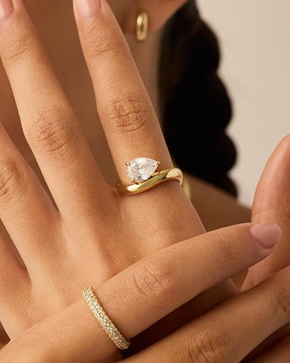 Gewellter Versprechensring | Gold