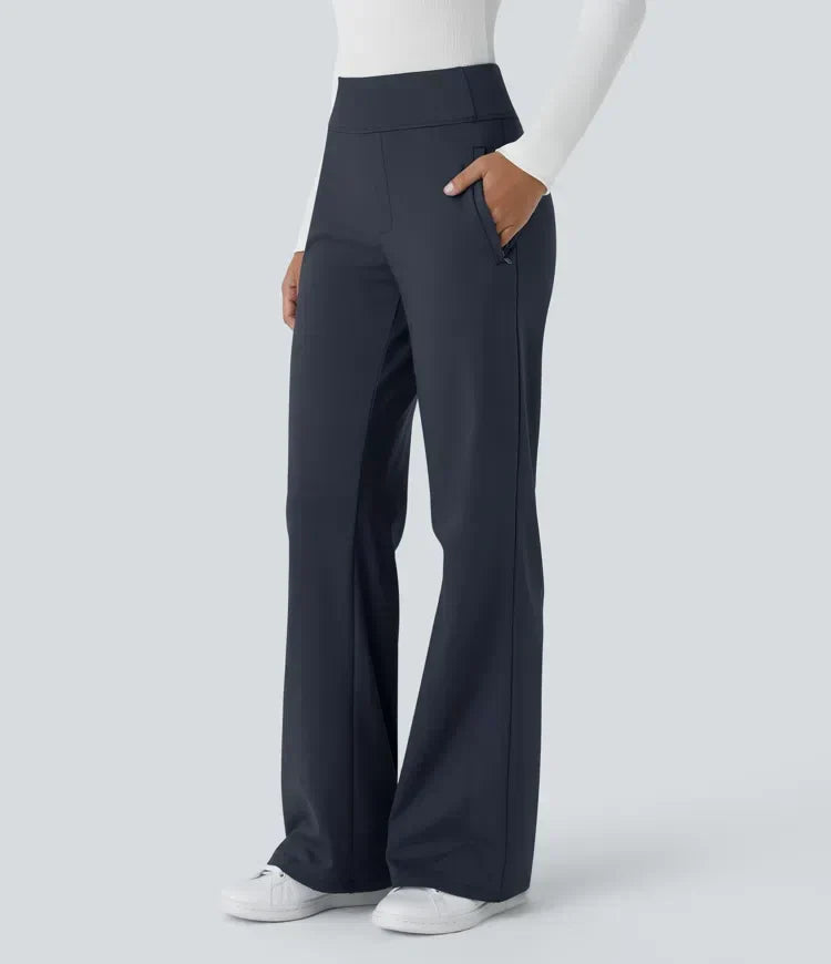 Pantalones de trabajo acampanados Velouré Flex™ de tiro medio con bolsillo lateral con cremallera