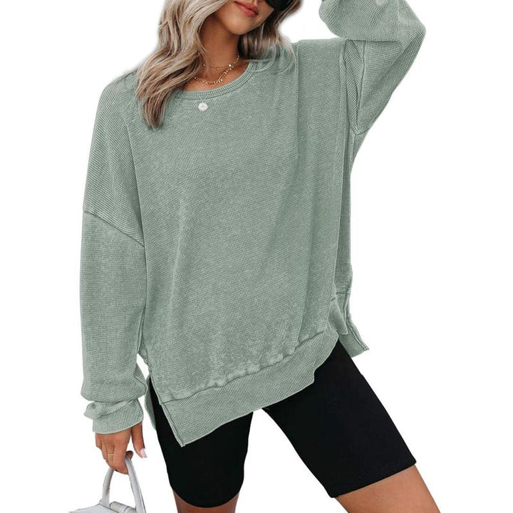 THALIENE™ - Moletom Casual Oversized com Gola Careca e Mangas Longas