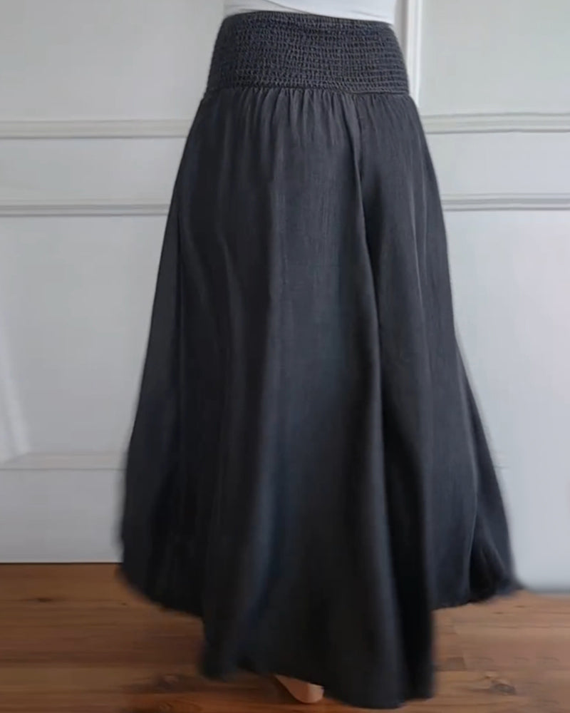 Amelia | Pantalones de pierna ancha con cintura elástica