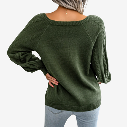 Meli™ sweater med knappedetalje