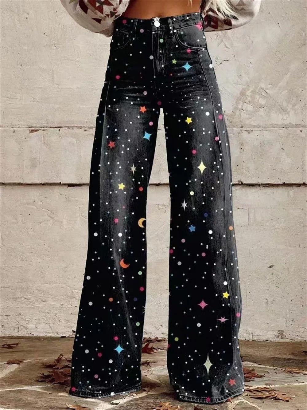 Mia | Calça de perna larga e cintura alta
