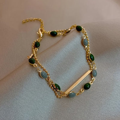 Pulsera doble Olivia Moss | Dorado