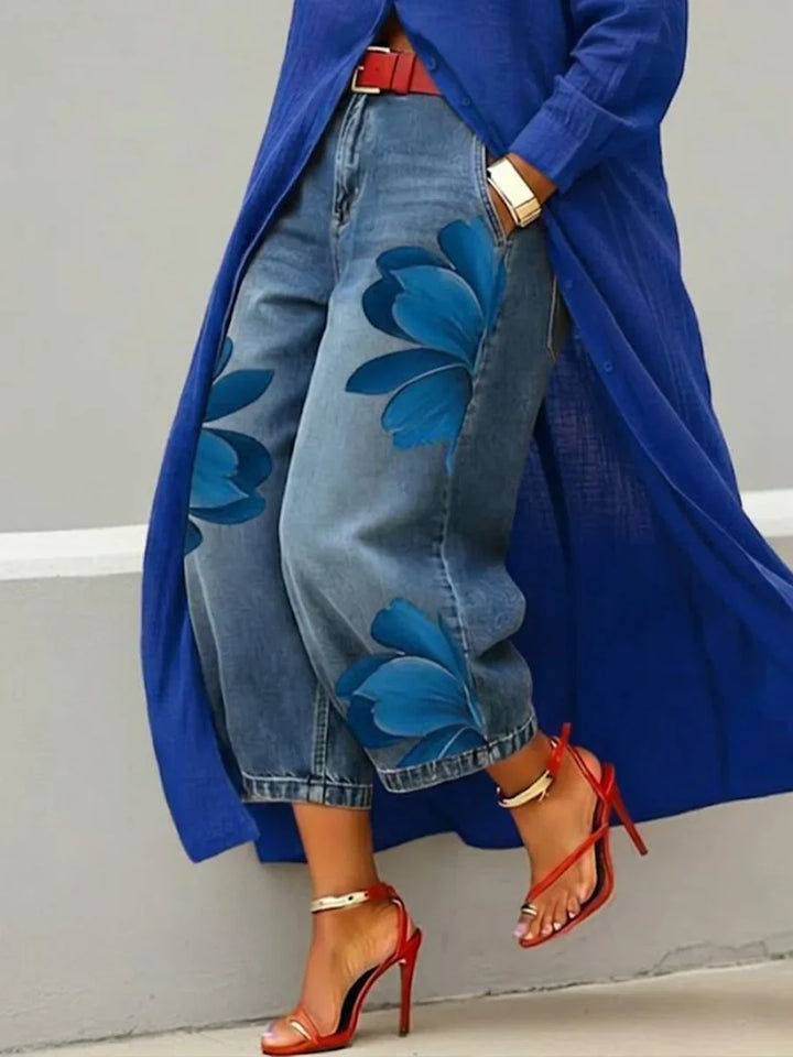 Analie - Elegant Floral Jeans