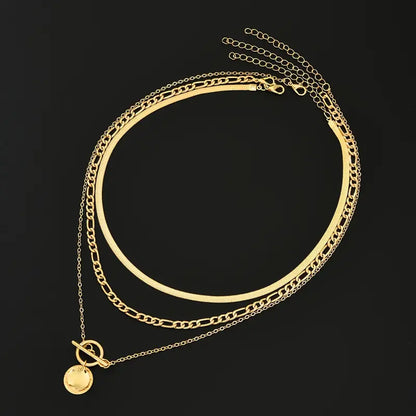 Colar em Camadas Savira com Moedas Texturizadas | Dourado