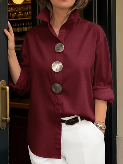 Rosaline | Blusa con cuello mao y botones decorativos