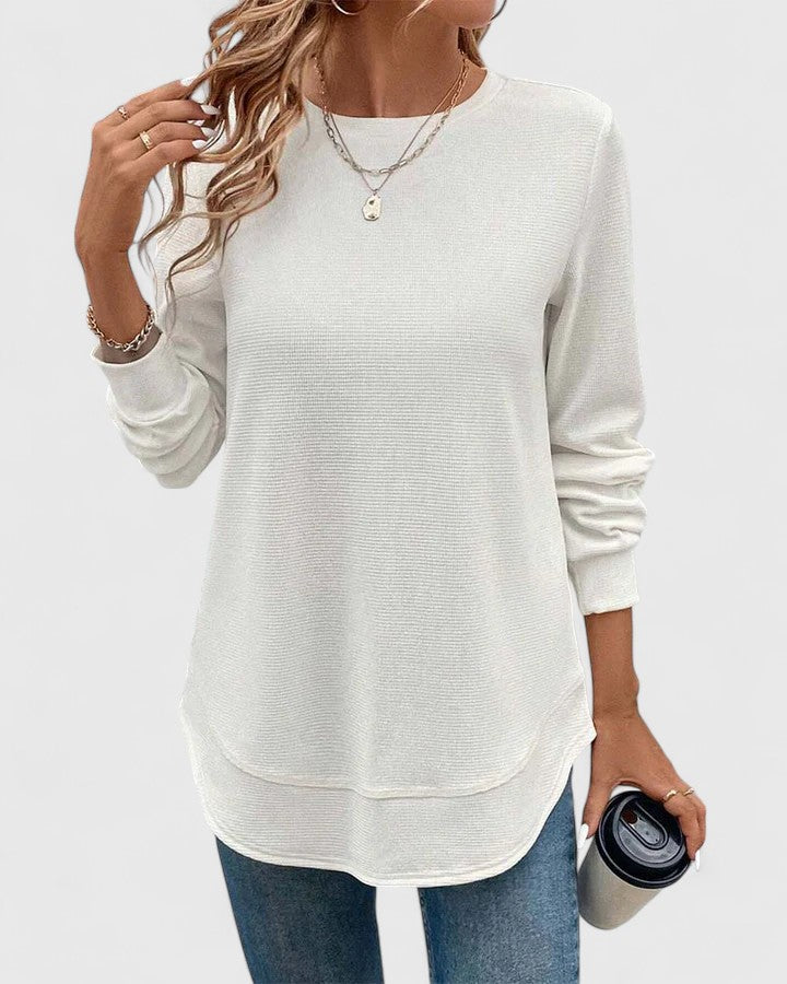 Nadyalyn | Elegantes Langarmshirt mit Rundhalsausschnitt