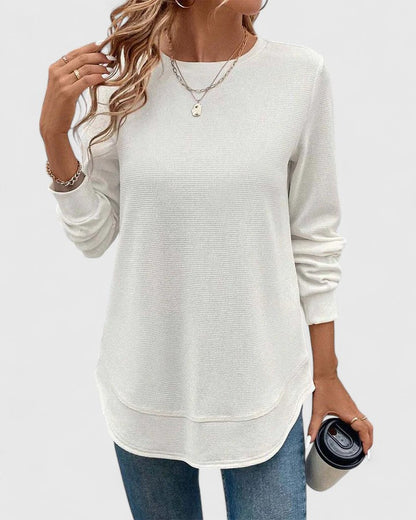 Nadyalyn | Elegantes Langarmshirt mit Rundhalsausschnitt