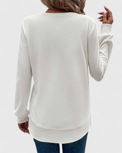 Nadyalyn | Elegantes Langarmshirt mit Rundhalsausschnitt