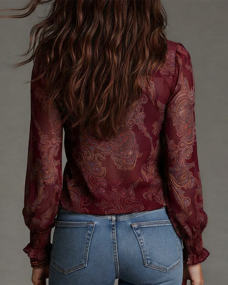 Norina | Soft-Touch V-Neck Ruffle Blouse