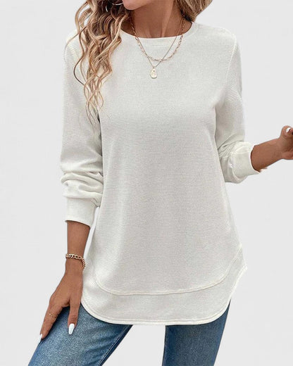 Nadyalyn | Elegantes Langarmshirt mit Rundhalsausschnitt