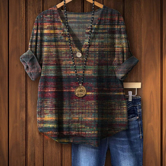 ZANE | VINTAGE INSPIRED BLOUSE WITH COLORFUL ACCENTS