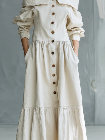 Vestido camisola blanco elegante para mujer, tejido, con diseño de hombros descubiertos y mangas largas holgadas