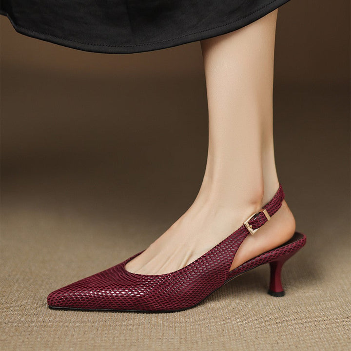 Tacones destalonados de cuero puntiagudos Céliane