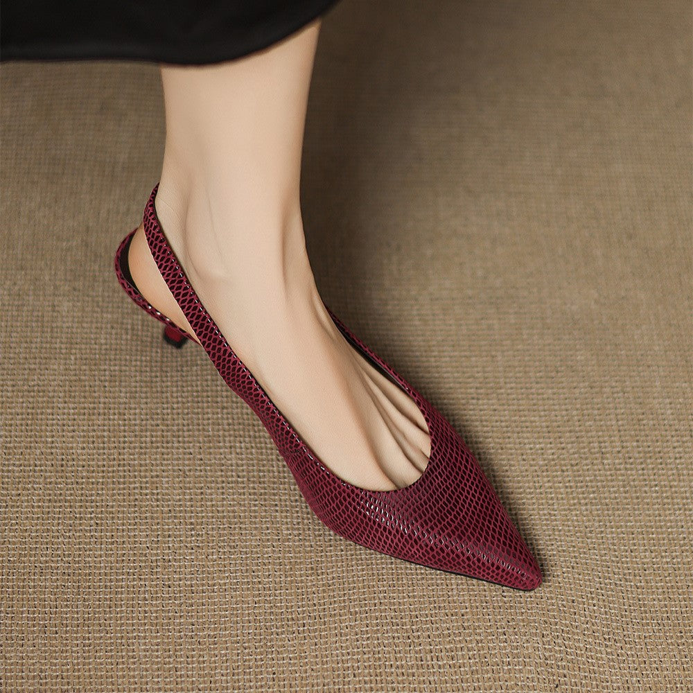 Tacones destalonados de cuero puntiagudos Céliane