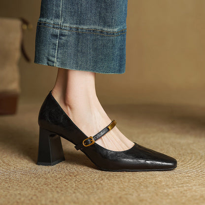 Marleon læderrem pumps