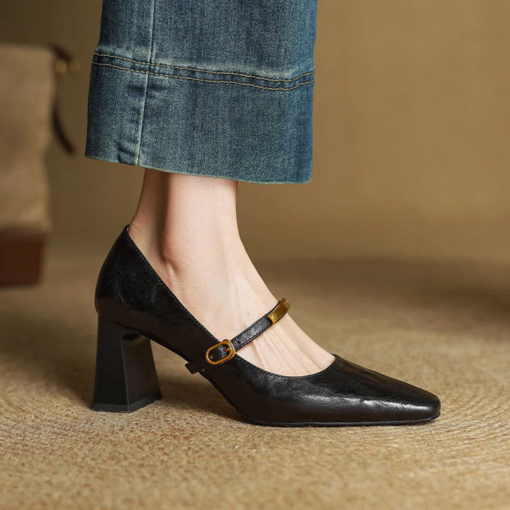 Zapatos de tacón con correa de cuero Marleon