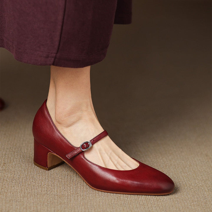 Corinne Leder Mary Jane mit rundem Zehenbereich