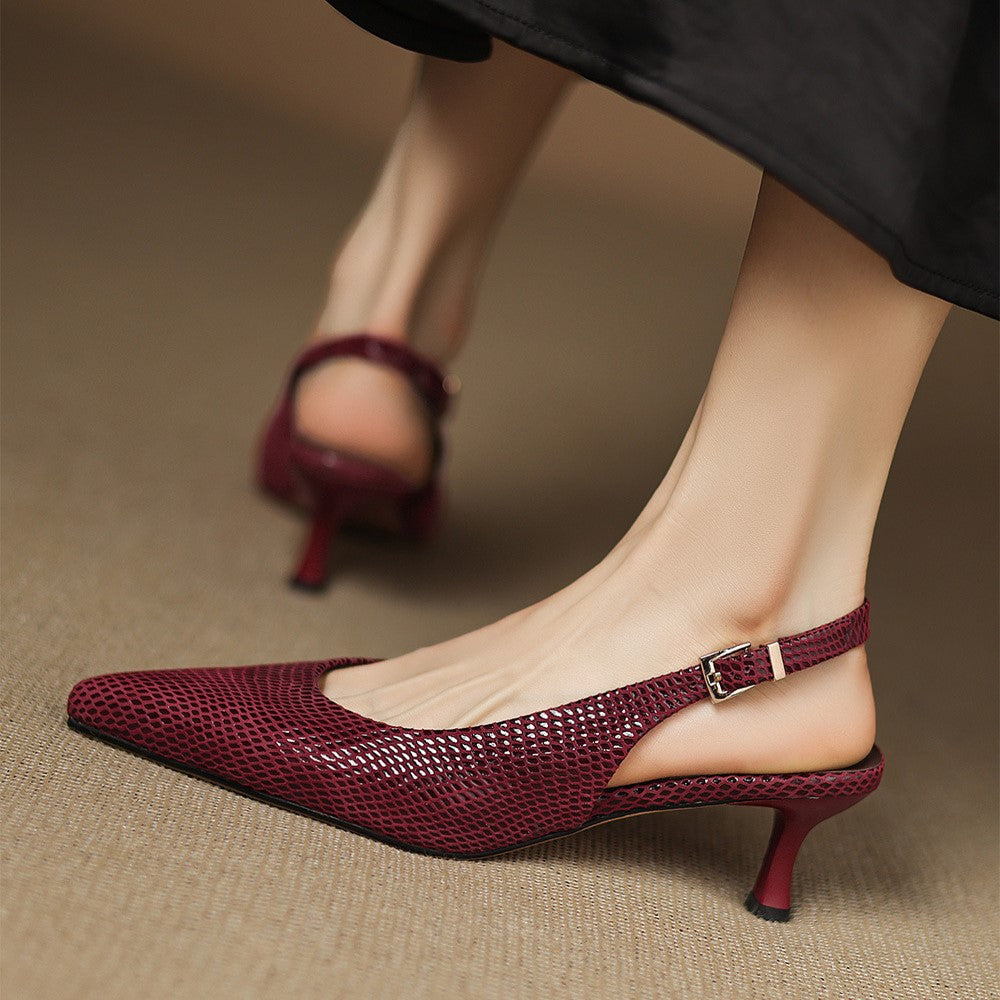 Tacones destalonados de cuero puntiagudos Céliane