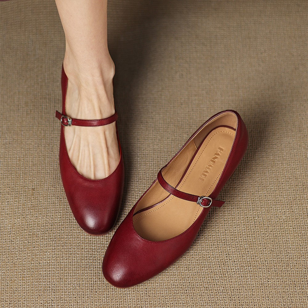 Corinne Leder Mary Jane mit rundem Zehenbereich