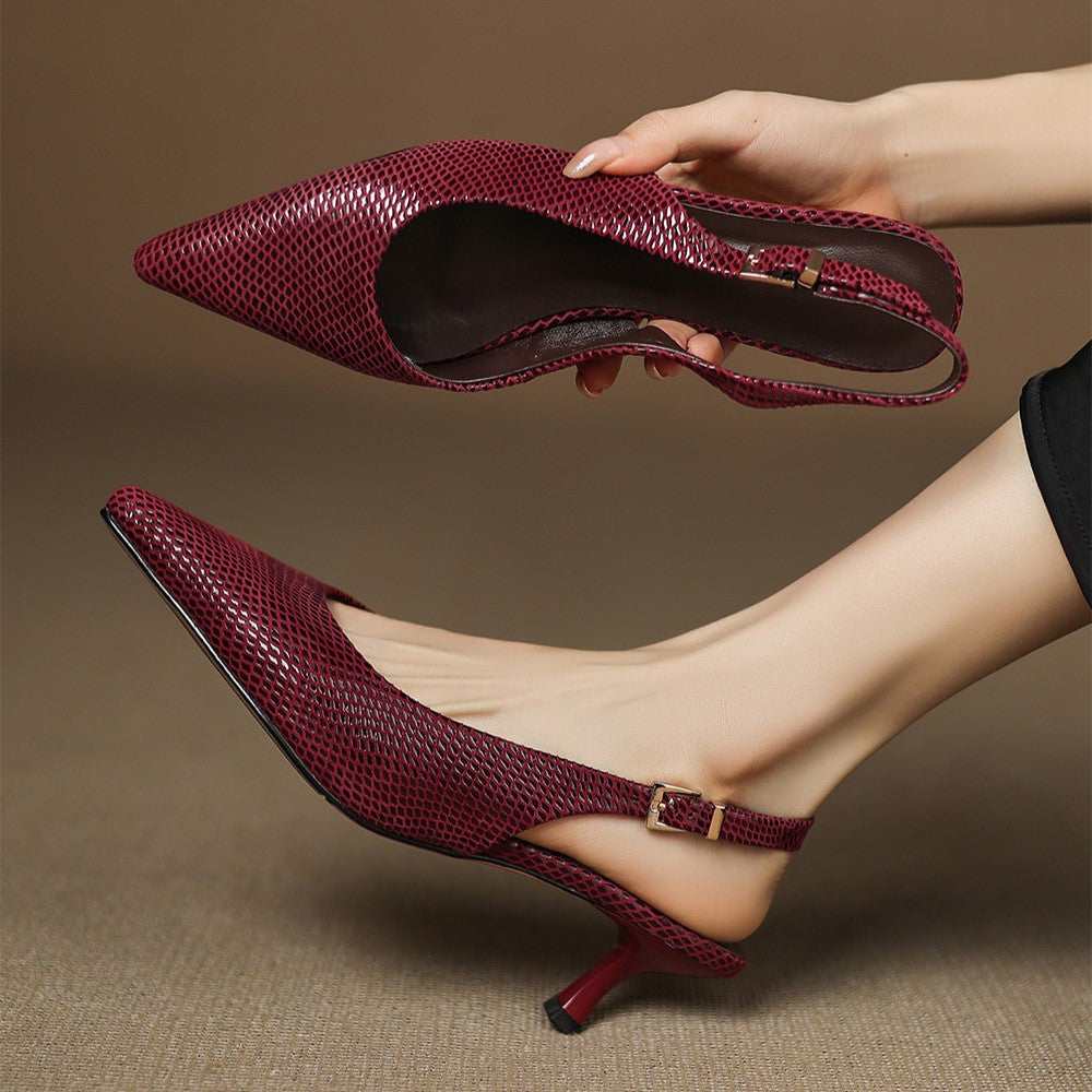 Tacones destalonados de cuero puntiagudos Céliane