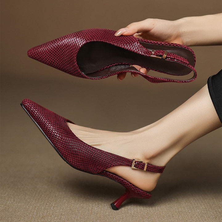 Tacones destalonados de cuero puntiagudos Céliane