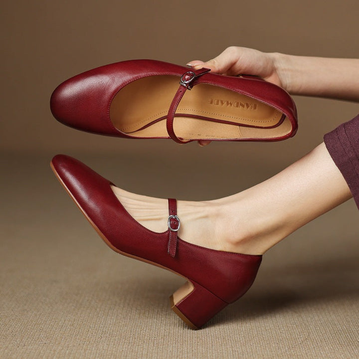 Corinne Leder Mary Jane mit rundem Zehenbereich
