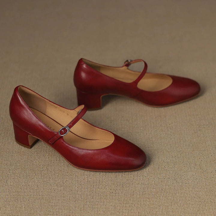 Corinne Leder Mary Jane mit rundem Zehenbereich
