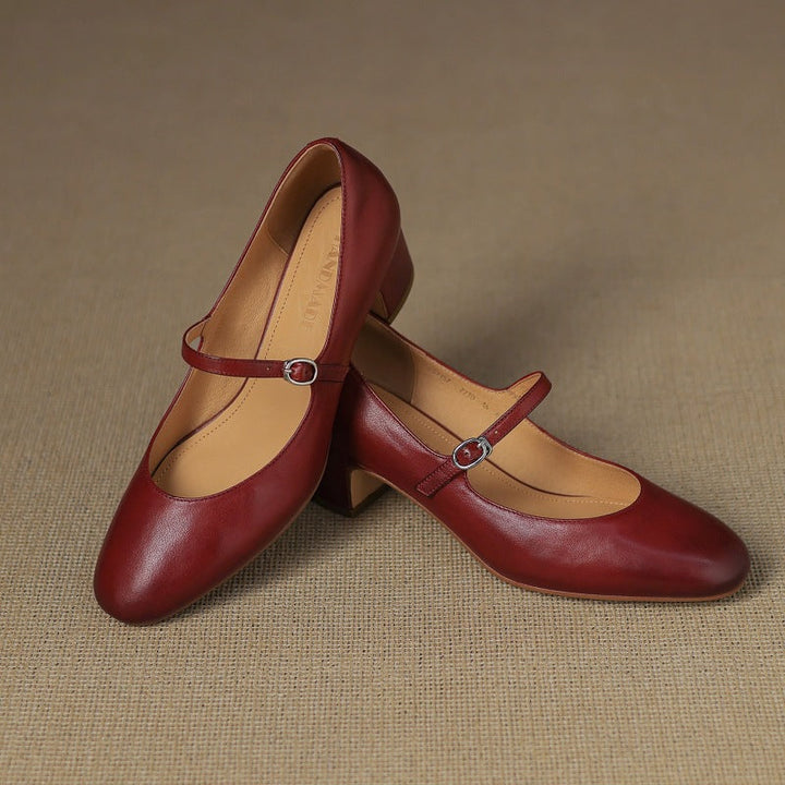 Corinne Leder Mary Jane mit rundem Zehenbereich