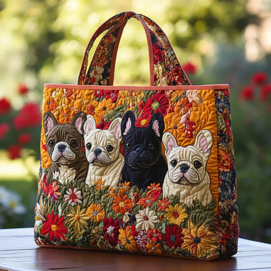Frenchie Garden | Ručně vyrobená prošívaná taška