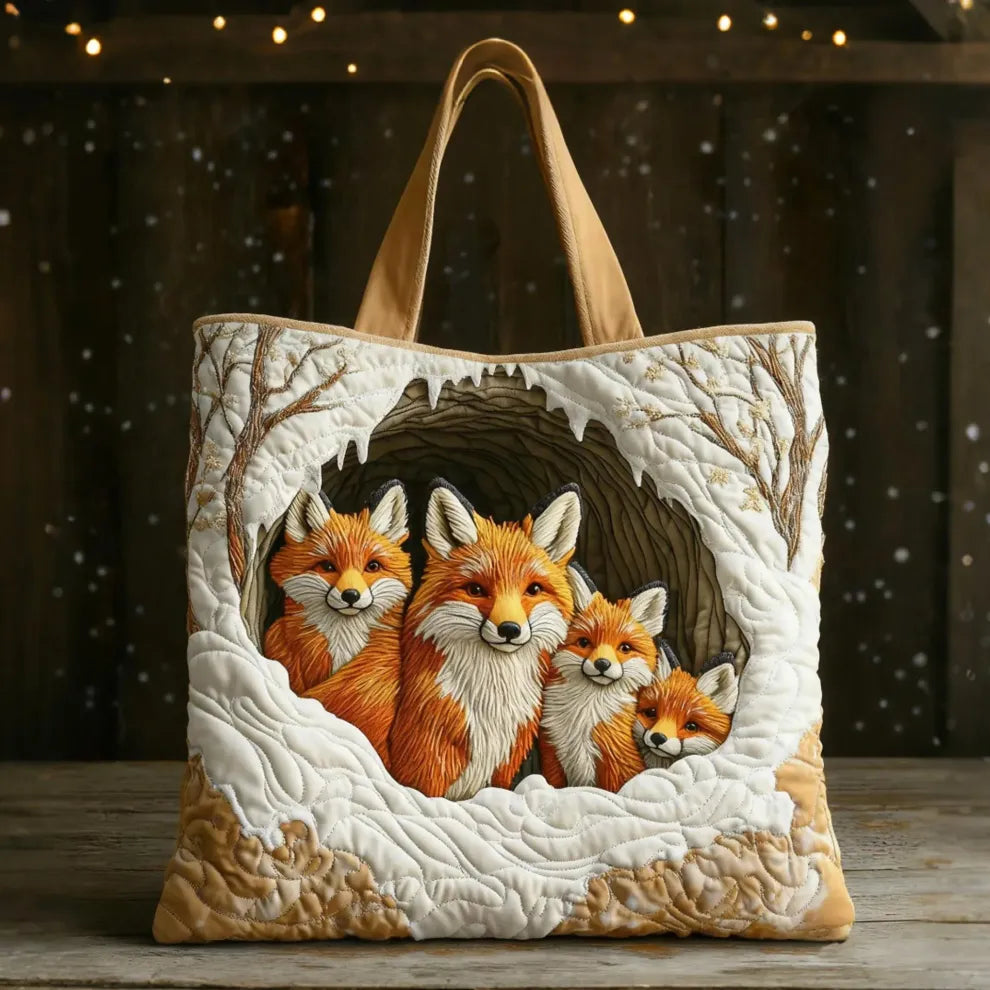 Cozy Fox Family | Bolso acolchado hecho a mano