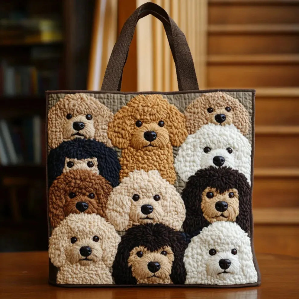 Puppy Love | Handgefertigte gesteppte Tragetasche
