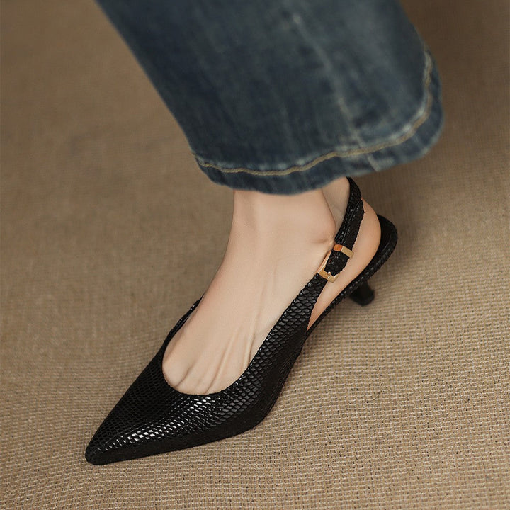 Tacones destalonados de cuero puntiagudos Céliane