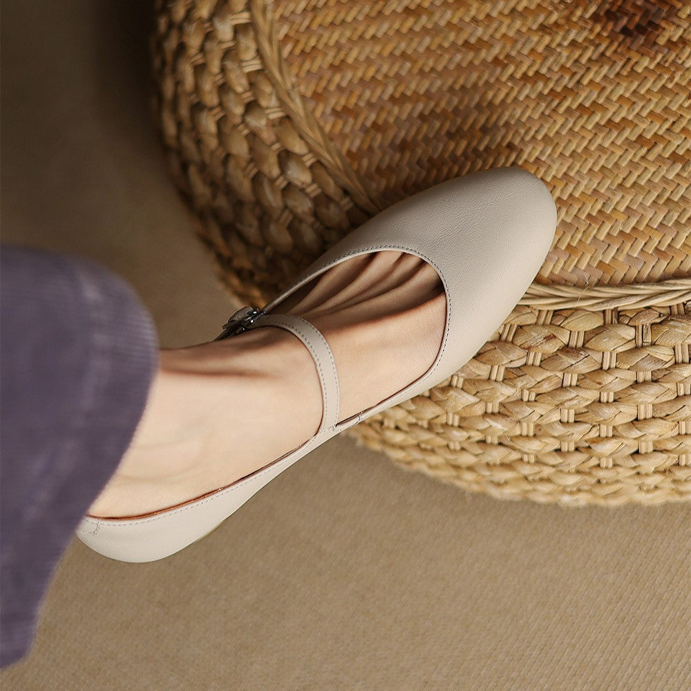 Corinne Leder Mary Jane mit rundem Zehenbereich