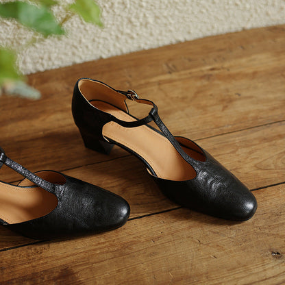 Elowen Leder T-Riemchen Pumps