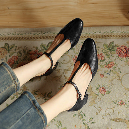 Elowen Leder T-Riemchen Pumps