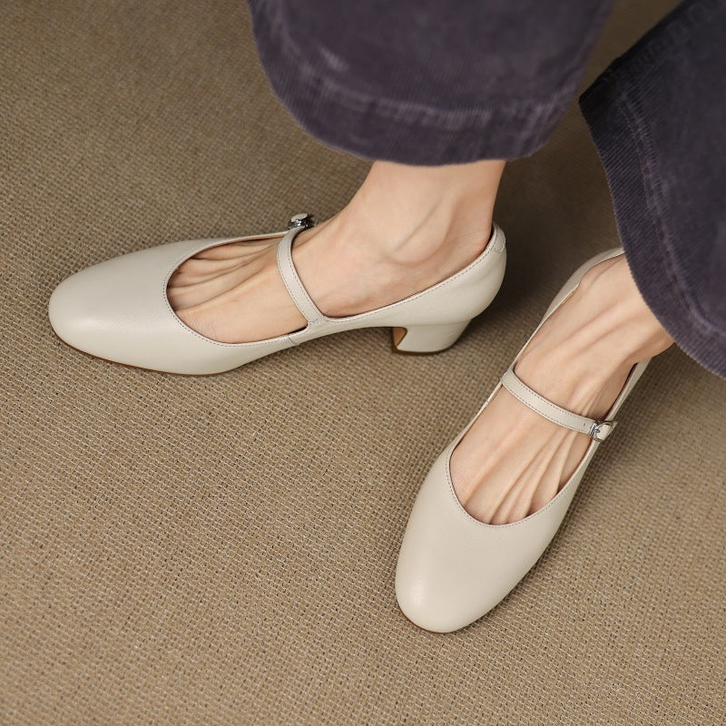 Corinne Leder Mary Jane mit rundem Zehenbereich