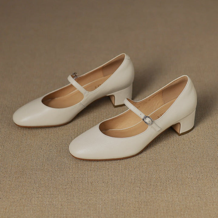 Corinne Leder Mary Jane mit rundem Zehenbereich