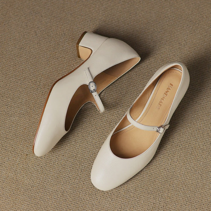 Corinne Leder Mary Jane mit rundem Zehenbereich