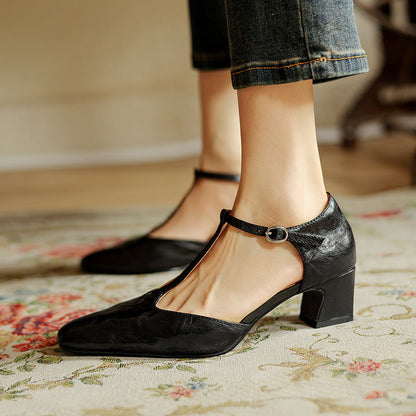 Elowen Leder T-Riemchen Pumps