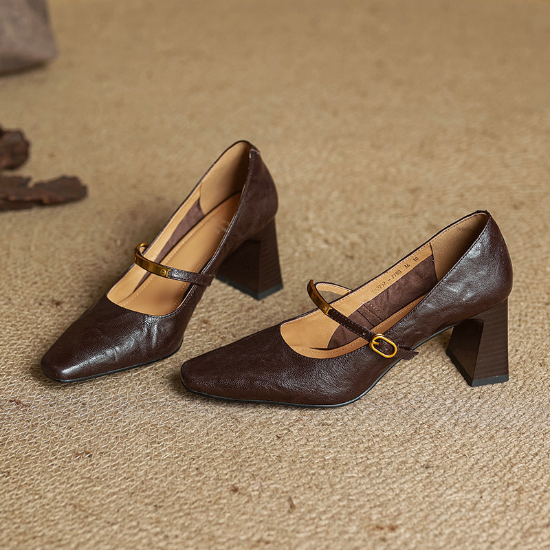 Zapatos de tacón con correa de cuero Marleon