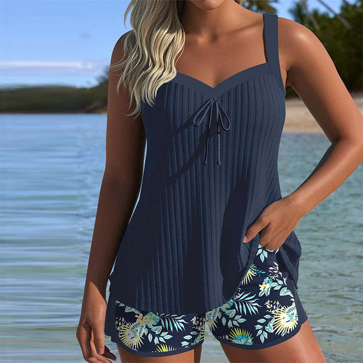 Laluna | Stribet tankini med to-delt badeshorts