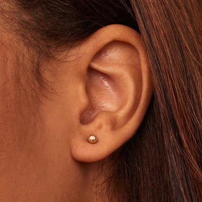 Brincos de bolinha | Ouro branco