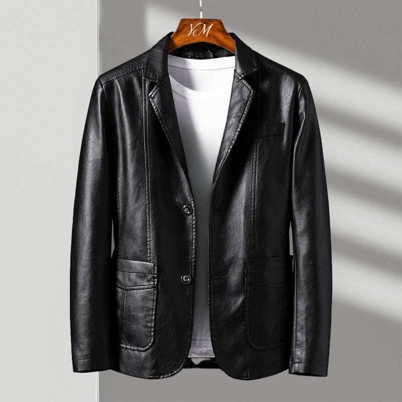 Zari | Men's Faux Leather Blazer Jacket