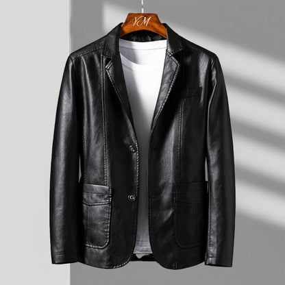 Zari | Men's Faux Leather Blazer Jacket