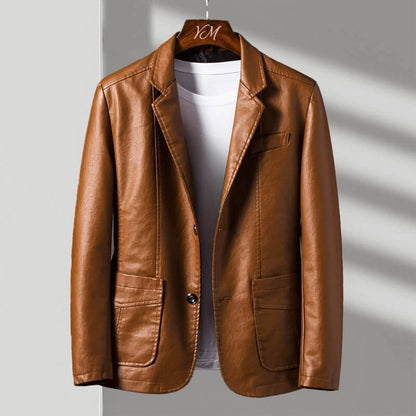Zari | Men's Faux Leather Blazer Jacket