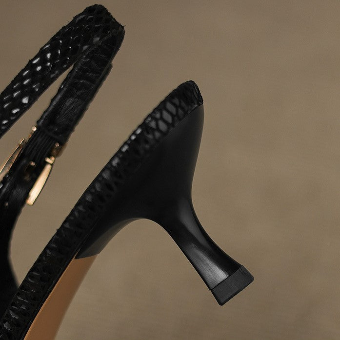 Tacones destalonados de cuero puntiagudos Céliane