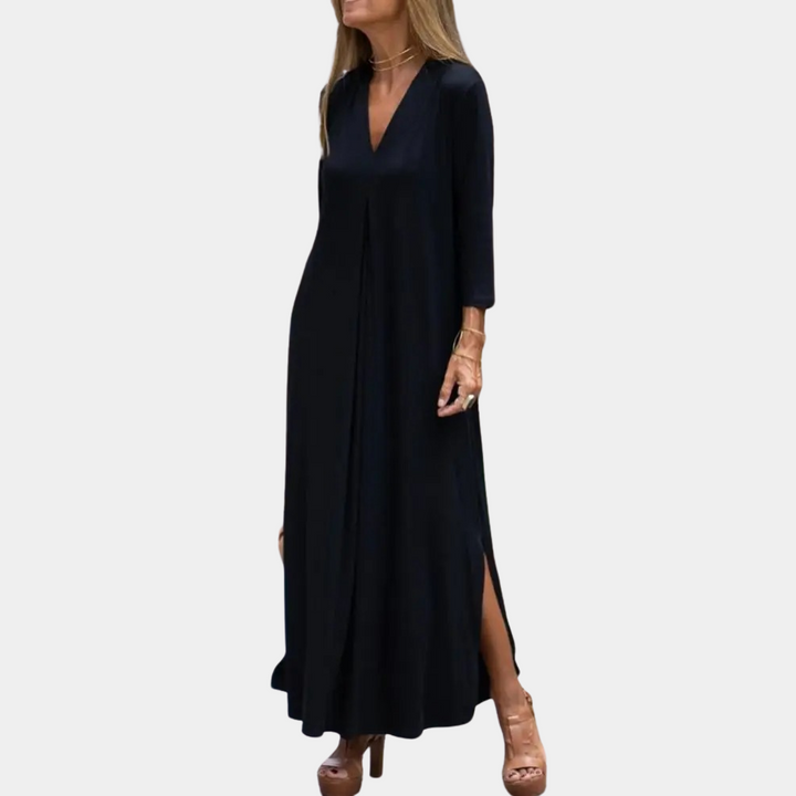 Aveline | Vestido Longo Maxi com Decote V